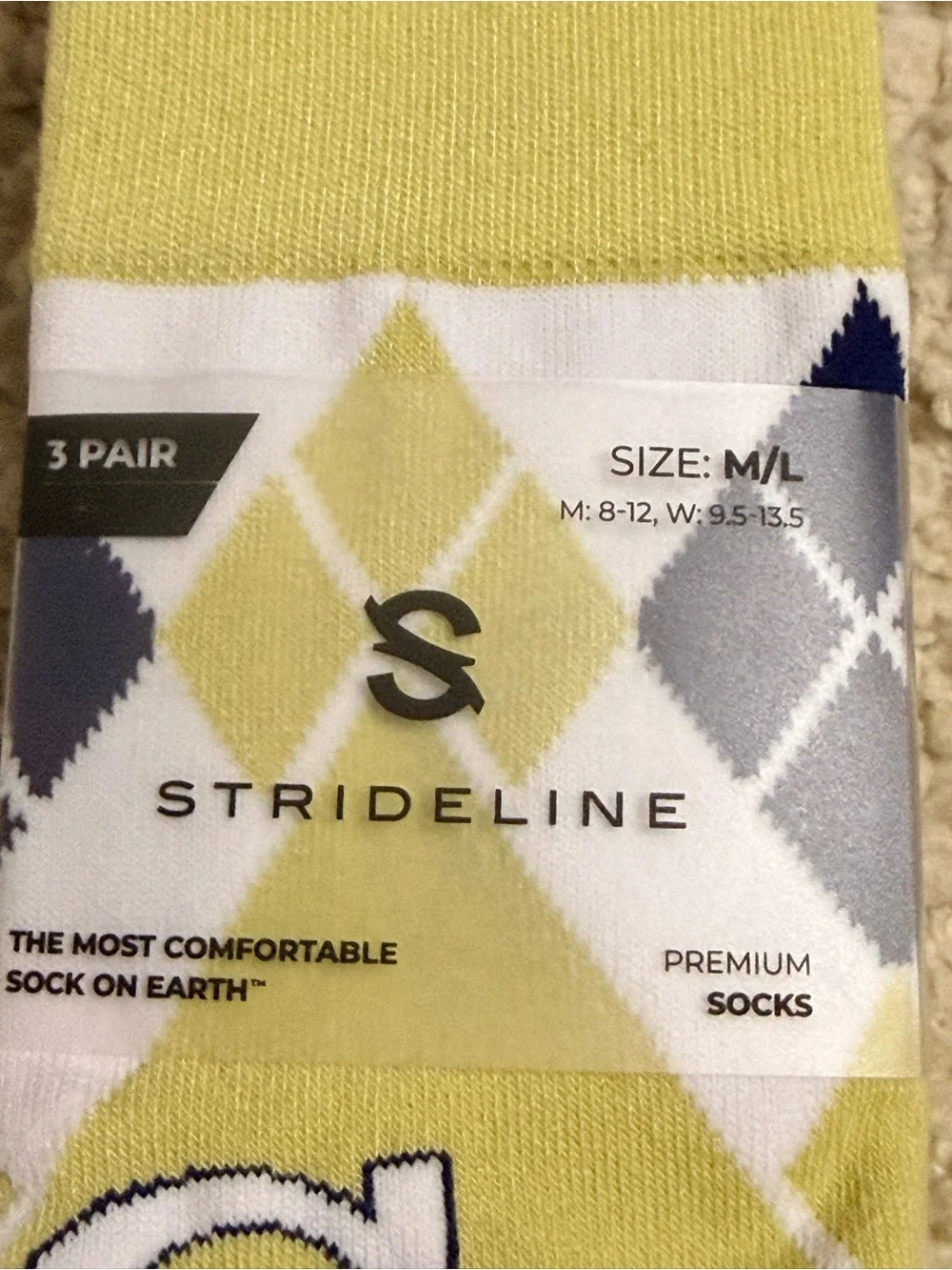 Strideline Georgia Tech University Business Knit Crew NCAA 3 Pack Socks Sz M/L
